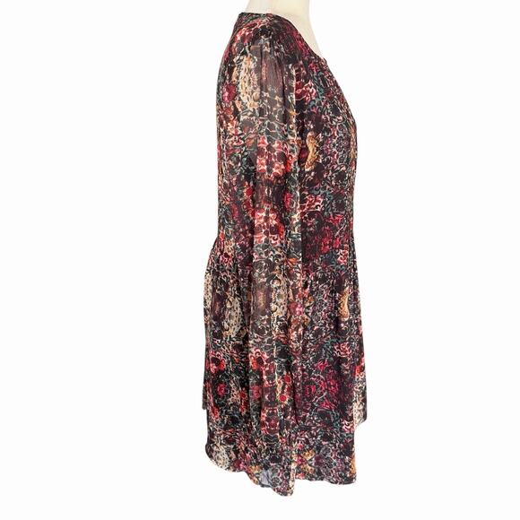Abercrombie and Fitch Dress Womens M Floral Boho Baby Doll L/S Cottagecore - Picture 5 of 11